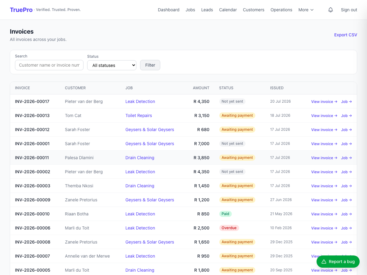 Invoice Management & Tracking screenshot