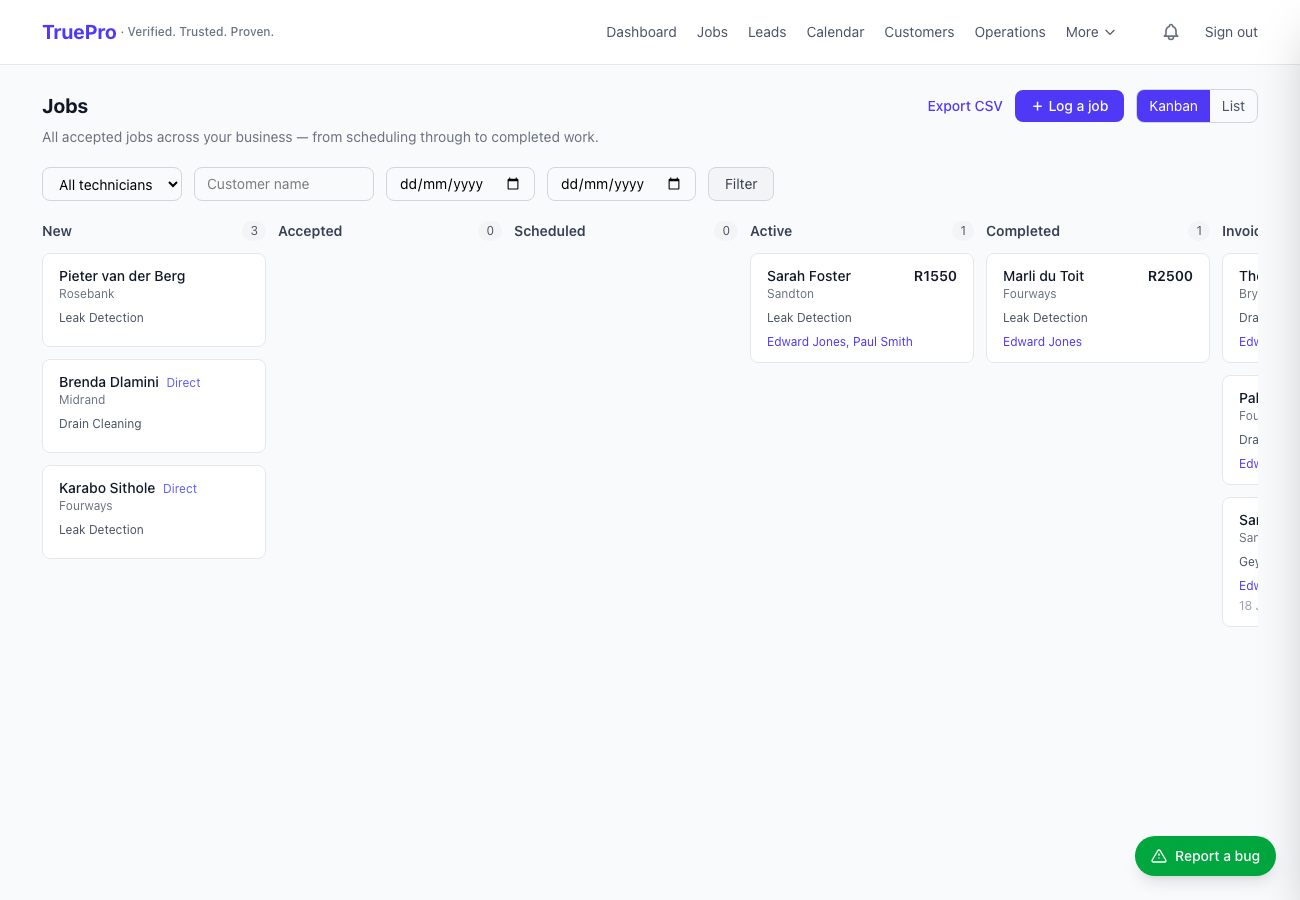Job Management Board screenshot