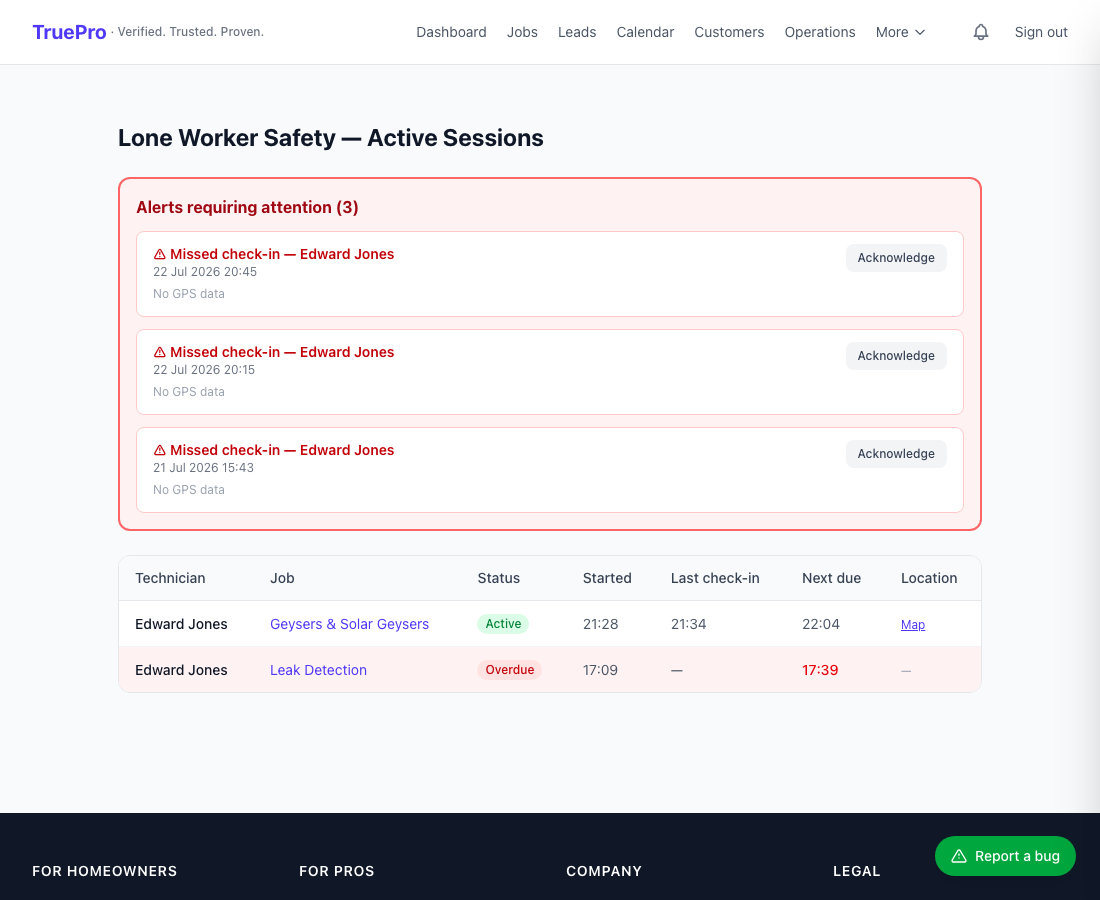 Lone Worker Safety screenshot