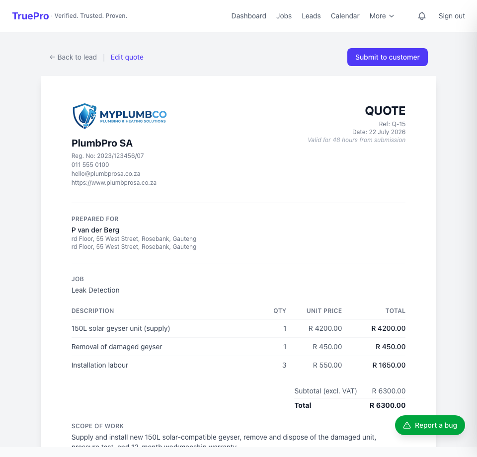 A document customers trust