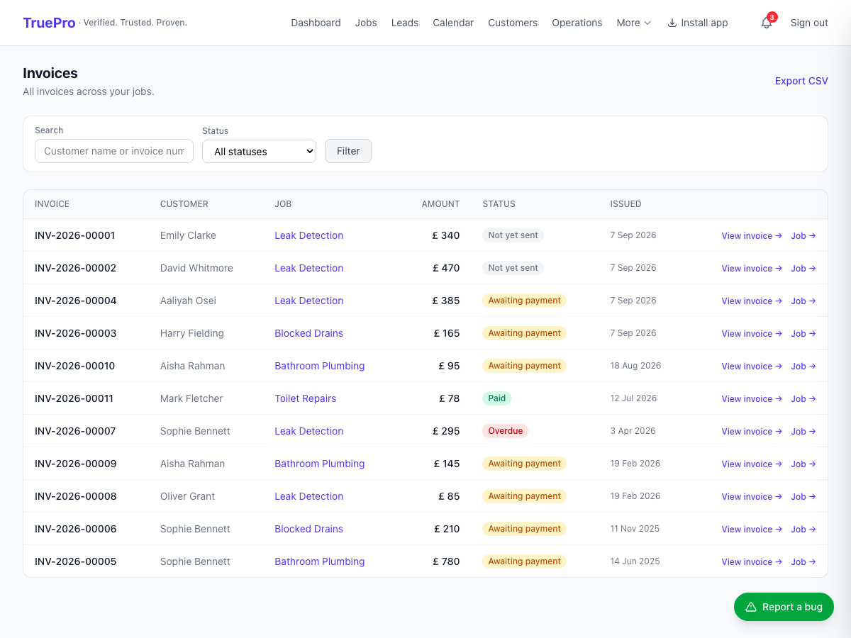 Invoice Management & Tracking screenshot