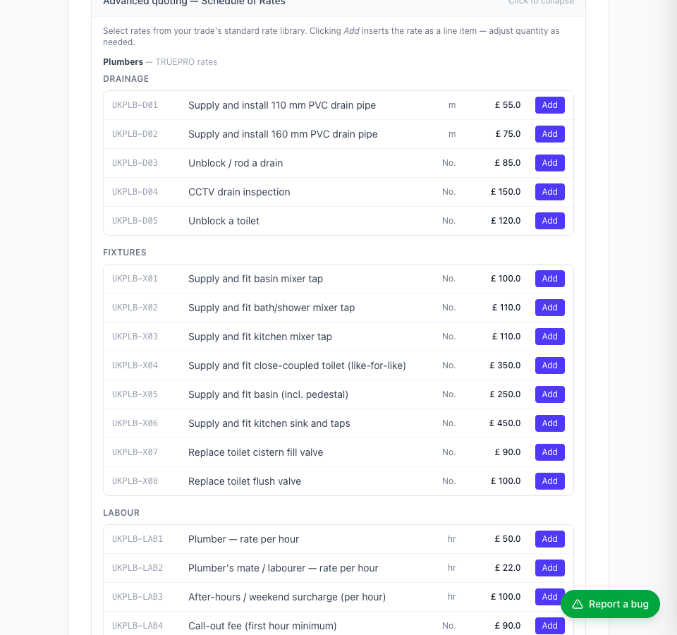 Smart Quote Builder screenshot