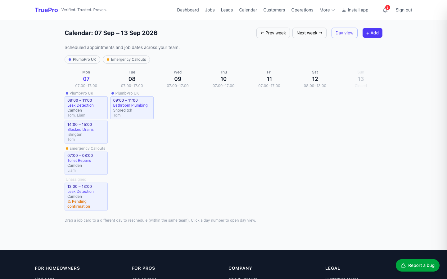 Auto-Booking Calendar screenshot